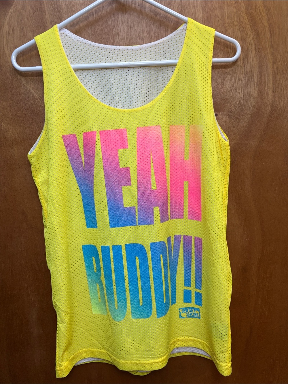 Yellow Mesh Graphic Tank Top - YEAH BUDDY